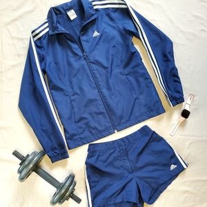 Adidas Running Shorts Athletic Jacket Set